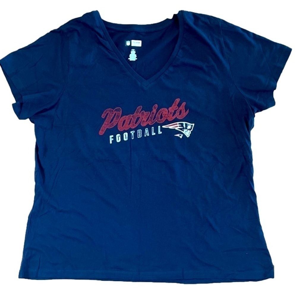 New England Patriots V neck shirt sleeve T-shirt 100% cotton